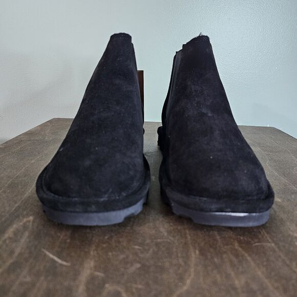 Bearpaw Size 9 Women's Drew Black Suede Wool Lined Ankle Pull On Boots NEW - Picture 2 of 11